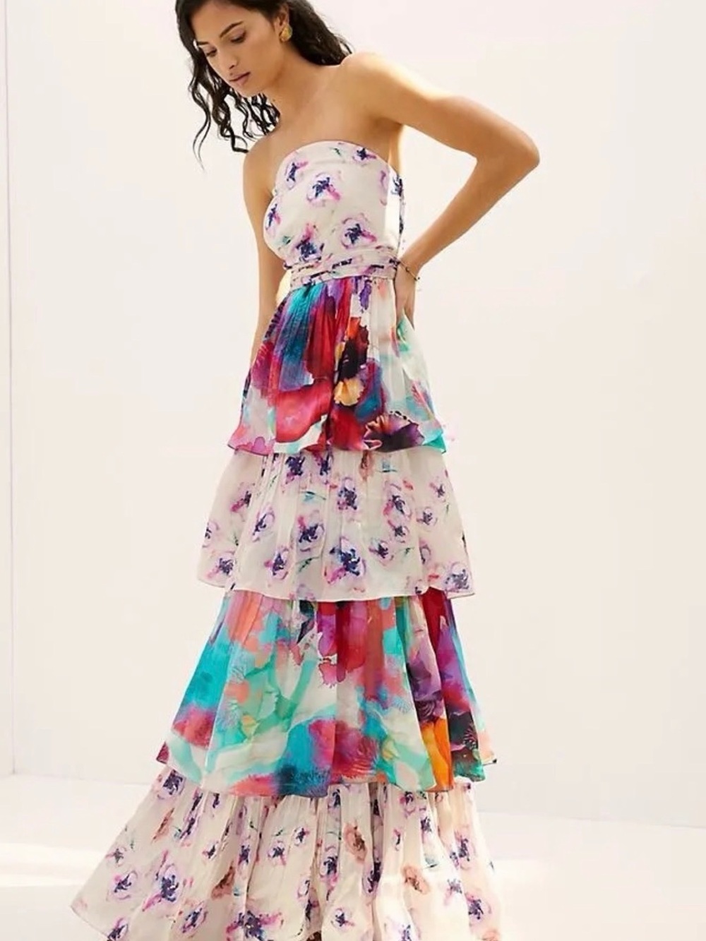 Anthropologie Nidhi Yasha Guinevere tiered maxi dress